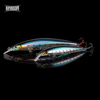 

Kingdom New Fishing Lure Floating Minnow and Pencil 90mm 128mm High Quality Hard Bait Switchable Lips Sea Bass Fake Baits