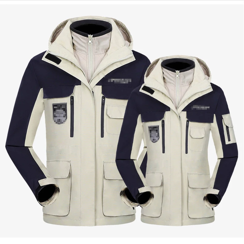 

Medium length fund Three in one Two piece suit Assault jacket waterproof outdoors Lovers Assault clothes Windbreak