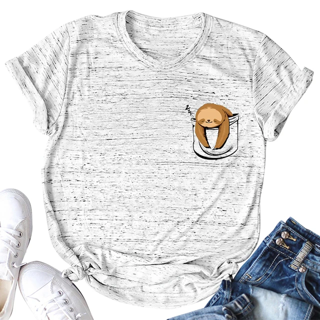 Women Casual Cotton T-Shirt Take A Hike Letter Print Short Sleeve O-Neck Tee Summer Loose Tops Romacci