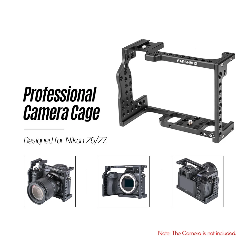 

Camera Video Cage Mount Rig Movie Film Making Stabilizer Bracket with Cold Shoe Mount 1/4 Inch Screw Thread for Nikon Z6/Z7