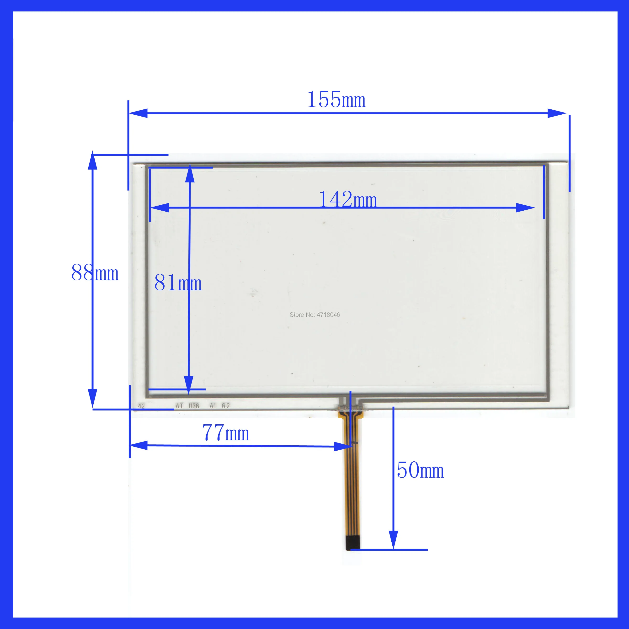 

wholesale 10PCS/Lot AT1136 155*88mm 6.2inch 4lines resistance screen for car DVD redio this is compatible 155mm*88mm