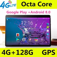 2019 версия 10 дюймов Планшеты Android 8,0 Octa Core 4 Гб оперативная память 128 Встроенная 8 ядер 1280*800 дюйм/сек, GPS 10,1 подарки