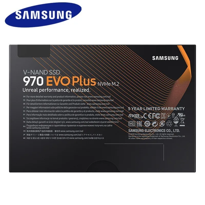 Samsung Ssd M.2 1 ТБ 250gb 500gb 970 Evo Plus Nvme Внутренний твердотельный диск Жесткий диск M2 2280 Mlc Pcie Gen 3,0X4, Nvme 1,3