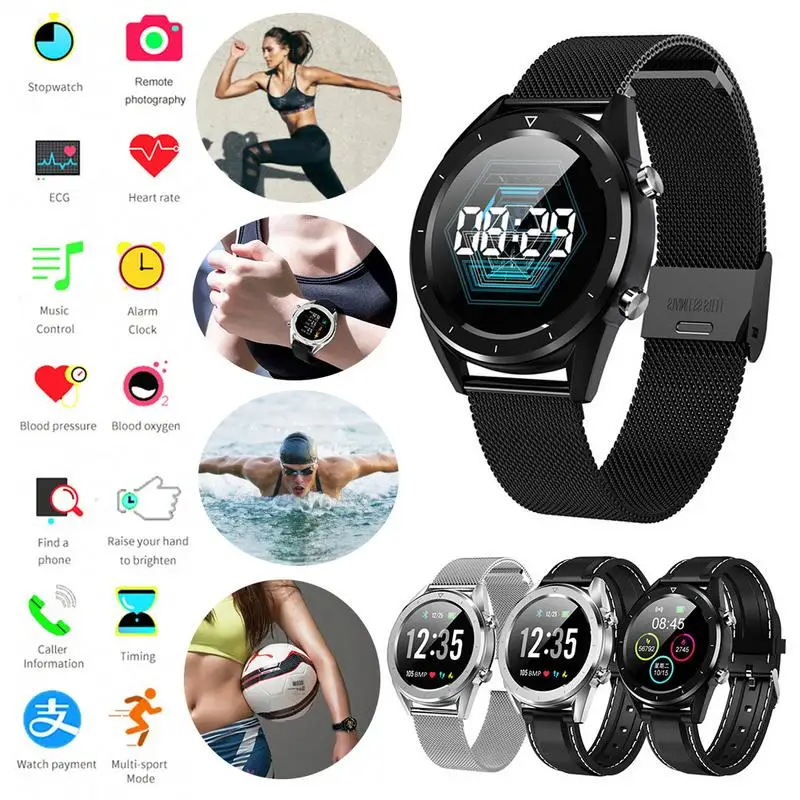 

Color Screen Blood Pressure Smartwatch Multi-Sport Mode Heart Rate ECG Monitoring IP68 Waterproof Smart Watch