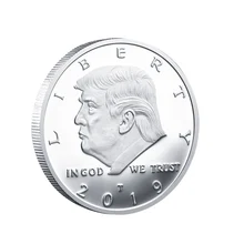 Президент Дональд Трамп Посеребренная памятная монета с орлом
