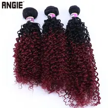 1 pacote kinky encaracolado cabelo sintético tecer pacotes 16 18 20 polegadas 70gram ombre cor dois tons pacotes de cabelo encaracolado