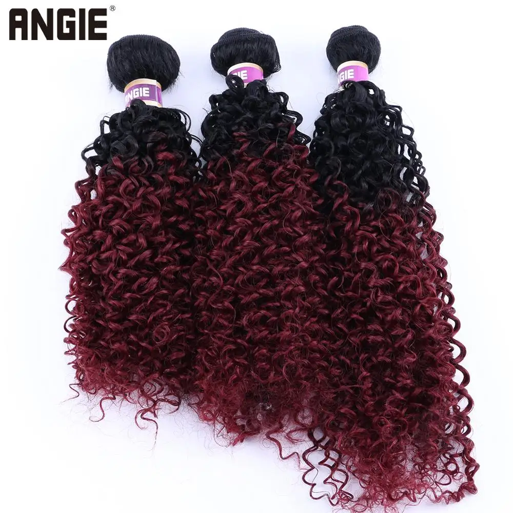 1 Pacote Crespo Encaracolado Pacotes Tecer Cabelo Sintético 16 18 20 Polegadas 70 Gram Ombre Cor Dois Tons de Cabelo Encaracolado Feixes