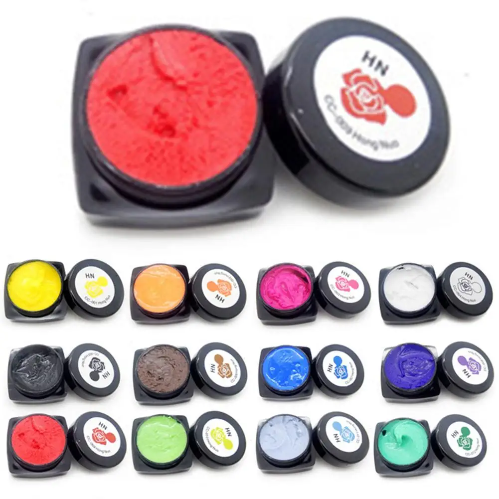 

12 Colors Nail Carved Gel 3D Carved Painting Sculpture Pattern Manicure Decorations