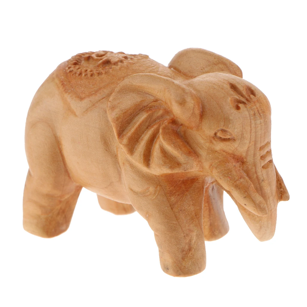 

Wooden Elephant Buddha Figurine Sculpture Statue Wedding Birthday Gifts Decorative Ornaments Home Bedroom Decor Carved Artwork