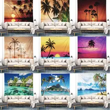 Seaside Coconut Tree Tapestry Wall Hanging Charm Nature Landscape Bohemian Wall Tapestry Macrame Home Decor Tenture Mural Cloth Seaside Coconut Tree Tapestry Wall Hanging Charm Nature Landscape Bohemian Wall Tapestry Macrame Home Decor Tenture Mural Cloth