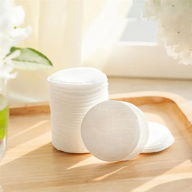 60pcs Remover Pads Three Layer Lightweight Practical Smooth Soft Round Chemical Free Cotton Pads for Makeup Women 4