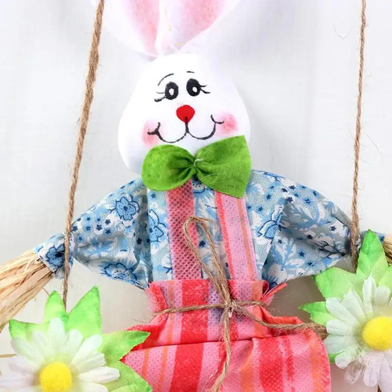 Деревянный Пасхальный приветственный кулон кролик подвесной орнамент вечерние DIY украшения