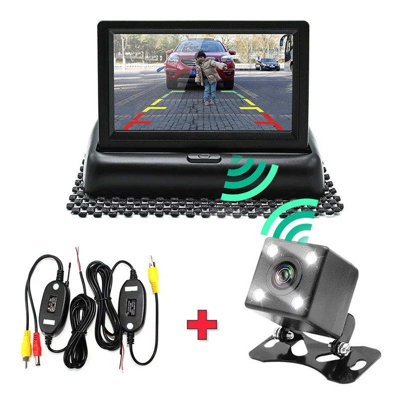 

Car Parking Assistance 4.3 Inch 3 In 1 Wireless Vehicle Rear View Camera Monitor Video System,Folding Foldable Car Parking Mon