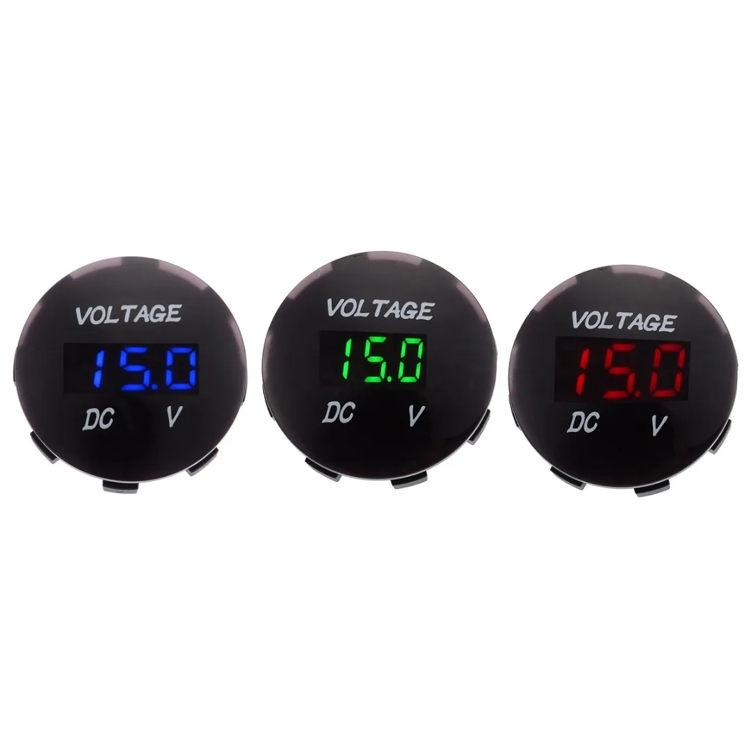 Car Motorcycle LED Voltmeter Signal Lights Digital Display Gauge Volt