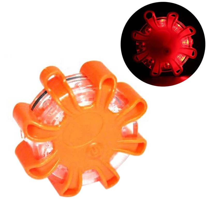 8Led Road Flare Flashing Warning Light Roadside Emergency Disc Beacon With Magnetic Base For Car Marine Boat | Автомобили и