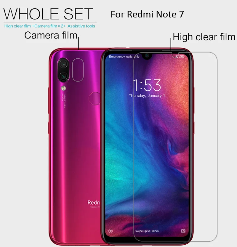 Nillkin матовый HD Прозрачный экран Защитная пленка для Xiaomi Redmi Note 7 Pro 7A мягкий прозрачный кристалл