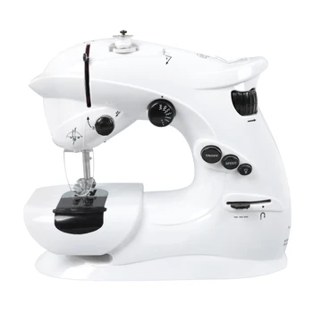 

Electric Sewing Machine Multipurpose Household Mini Electric Handheld Light Foot Double Threads Pendal Sewing Machine EU PLUG
