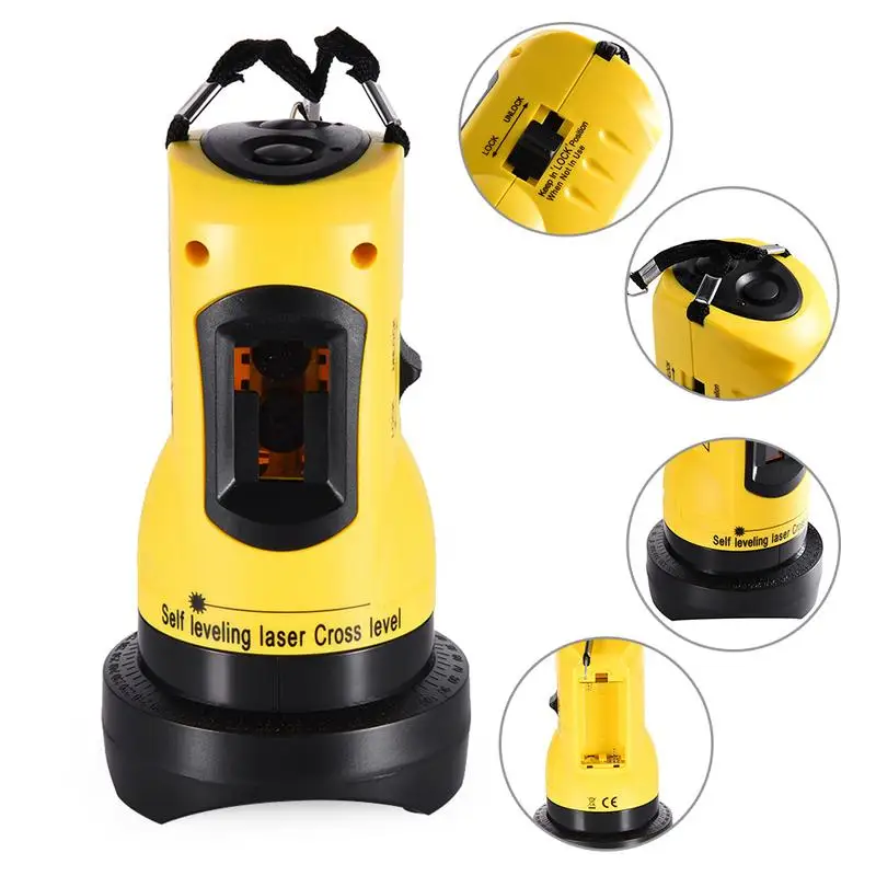 Meilleur Niveau Laser 360 degrés Slash rotatif fonctionnel auto nivellement hauteur réglable bricolage économique 2 (1 V, 1 H) lignes croisées niveau Laser