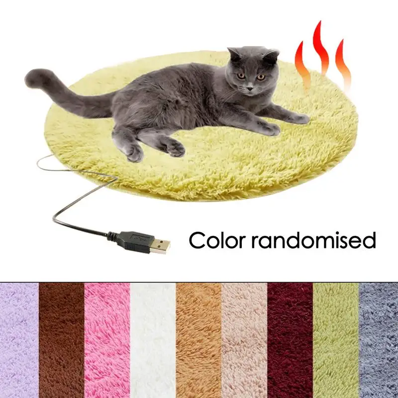 Зима кошка собака USB нагревательная кровать коврик для домашних животных одеяло матрас кошка плюшевое одеяло для путешествий домашнее Отопление теплая мягкая подушка коврик для домашних животных