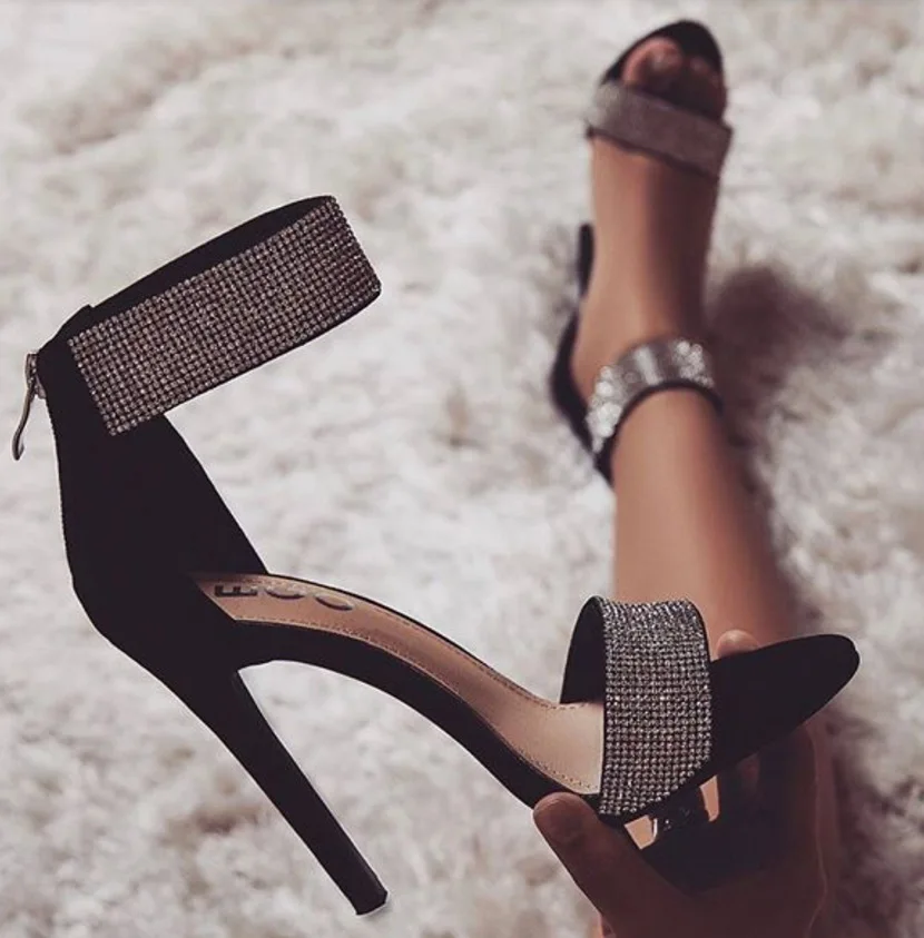 

Rhinestone High-heeled Shoes Sandals Women's Shoes