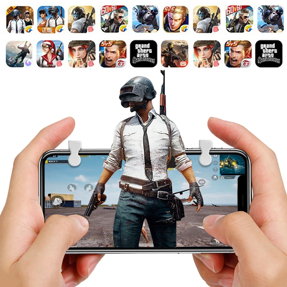 2 قطعة/الوحدة L1 R1 الألعاب الزناد هاتف ذكي ألعاب مطلق النار تحكم النار زر مقبض ل PUBG/قواعد بقاء/ السكاكين خارج