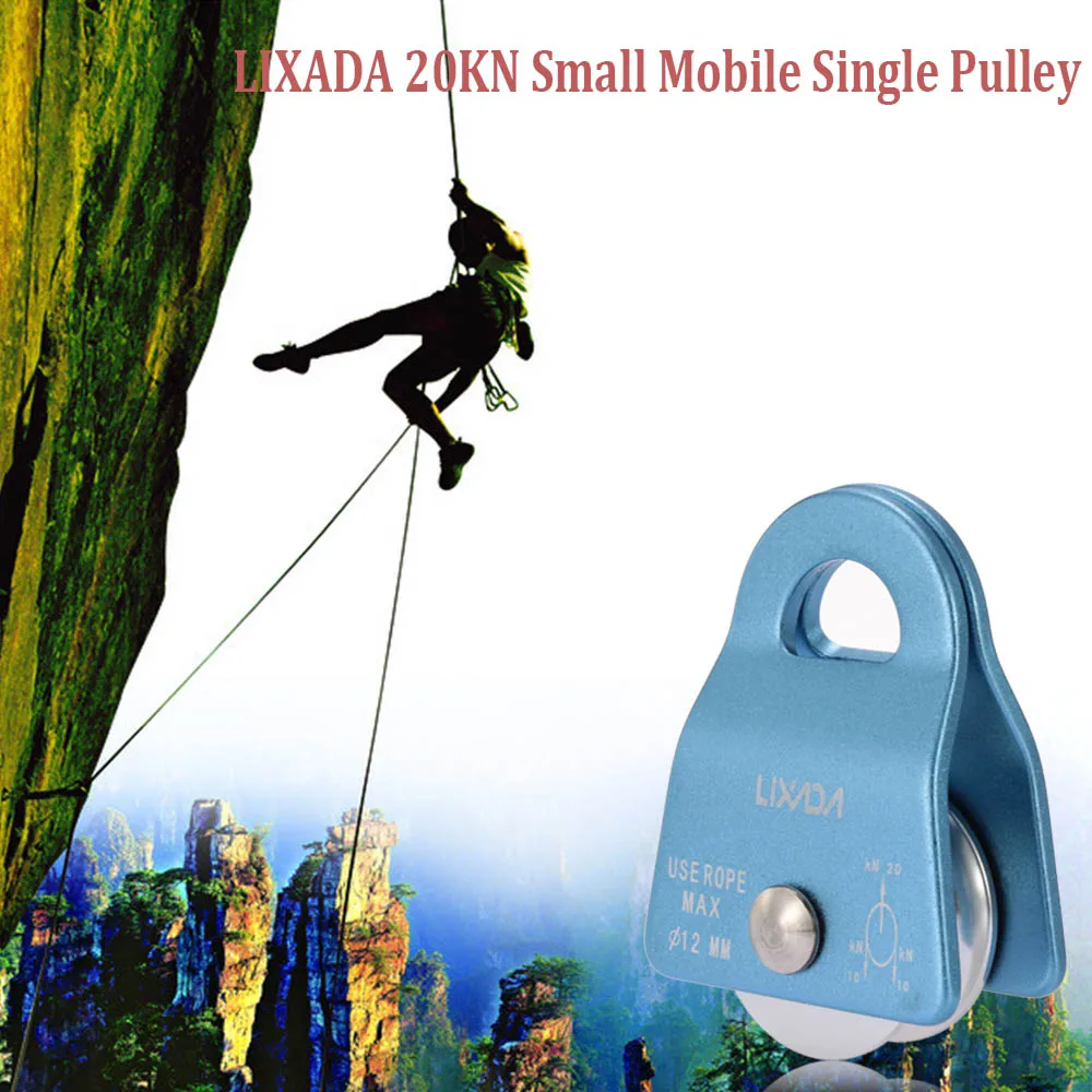 

Lixada 20KN Small Mobile Single Pulley Swing Side Climbing Rigging Rescue Climbing Rope Pulley Mountaineering Dragging Equipment
