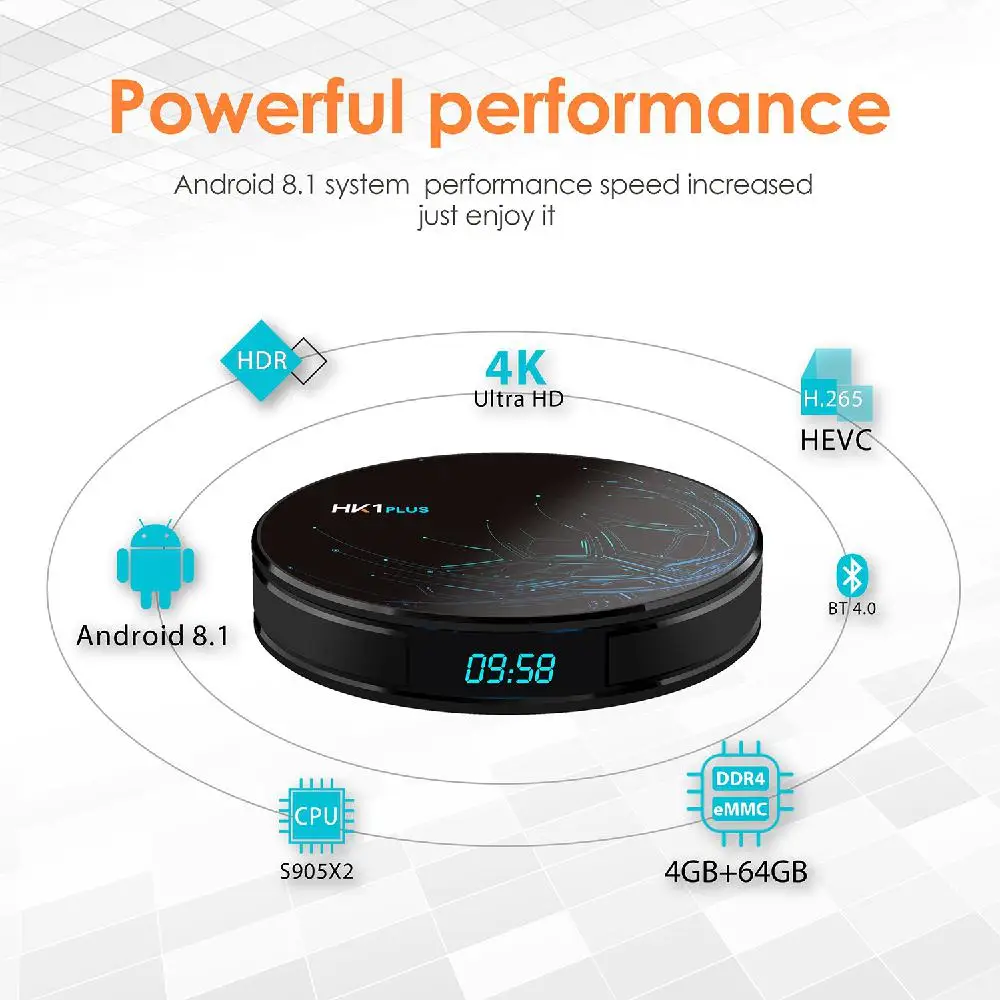 HK1plus Android 8.1 RK3328 2.4G 4K 3D Quad-Core Smart TV BOX Media Player Set-Top Box 2G/16G 4G/32G 4G/64G