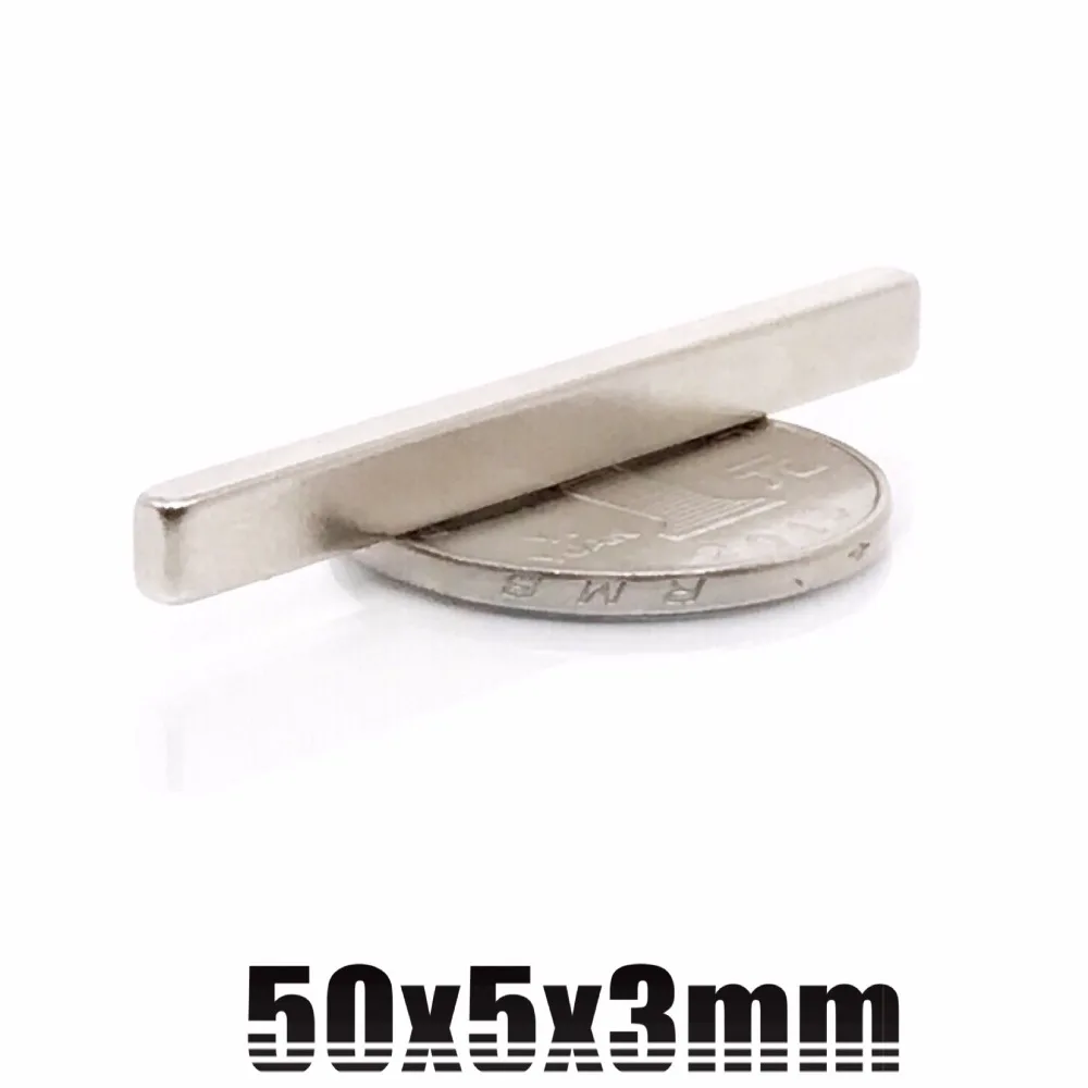 Супермощный Неодимовый прямоугольный магнит 2/5/10 шт. 50 мм x 5 3 N35 редкоземельный NdFeB