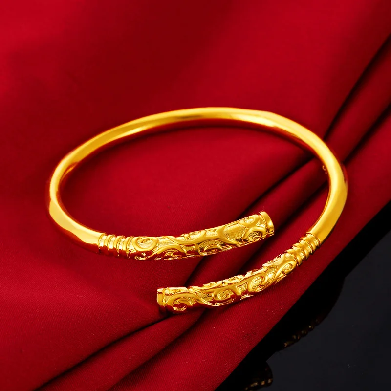 

2019 Popular Vietnam Alluvial Gold Couple Bangle No Fade Plated Monkey King Open Bracelets