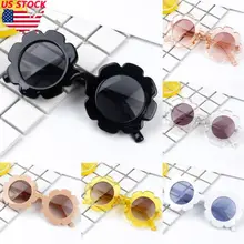 Модные Винтажные вогнутые солнцезащитные очки в цветочек для маленьких мальчиков и девочек