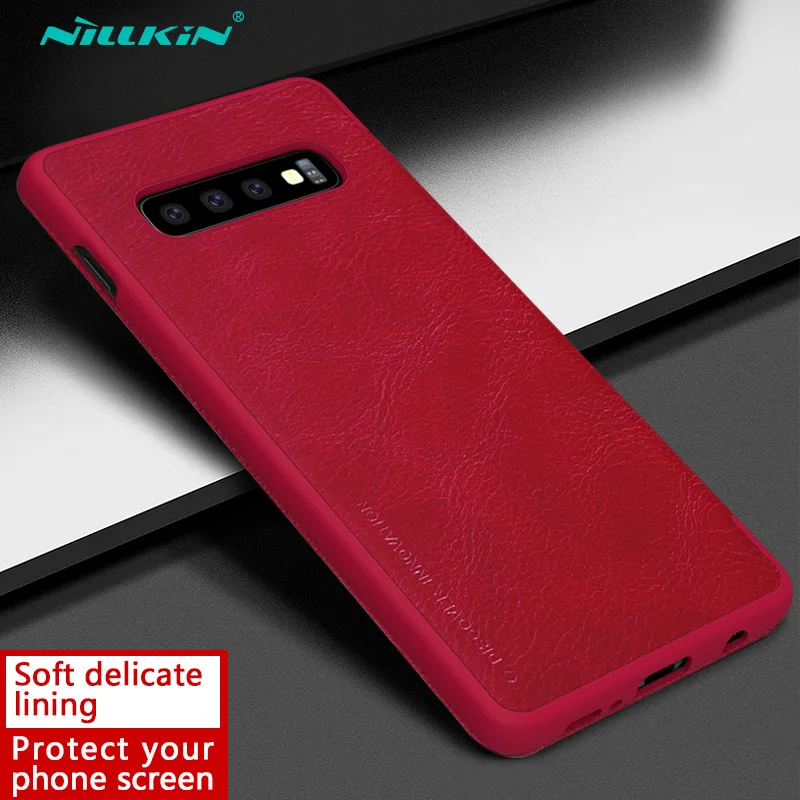 Кожаный чехол книжка Nillkin Qin для Samsung Galaxy S10 Plus S9 Lite|cover for samsung galaxy|case covercover |
