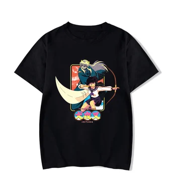 

summer 2019 New Inuyasha Lord Sesshomaru Cosplay Short Sleeve Black Cotton T Shirt men Cartoon print Unisex vintage tshirt homme