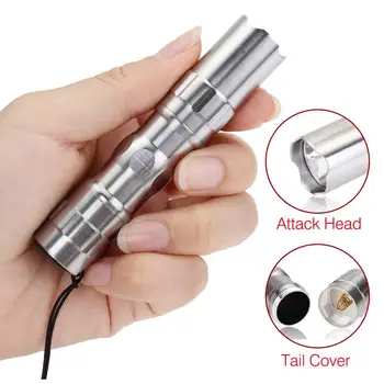 

2019 3W Police Mini LED Waterproof Ultra Bright Torch Camping Silver Hot Sale