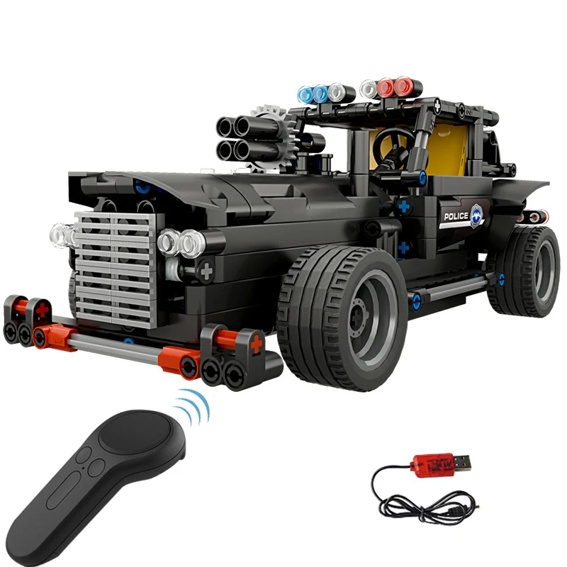 464 pcs RC Robot Car SWAT Command Car DIY Assemble Bricks 2.4G Wireless Remote Control Car Building Block Smart Modular Toys Car