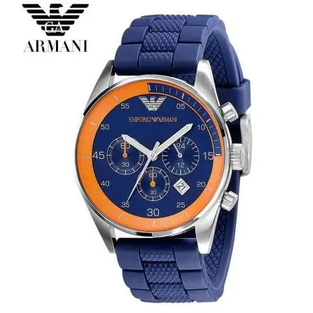 Бесплатная доставка Оригинальные часы Emporio Armani спортивные с Мужчины Силиконовые
