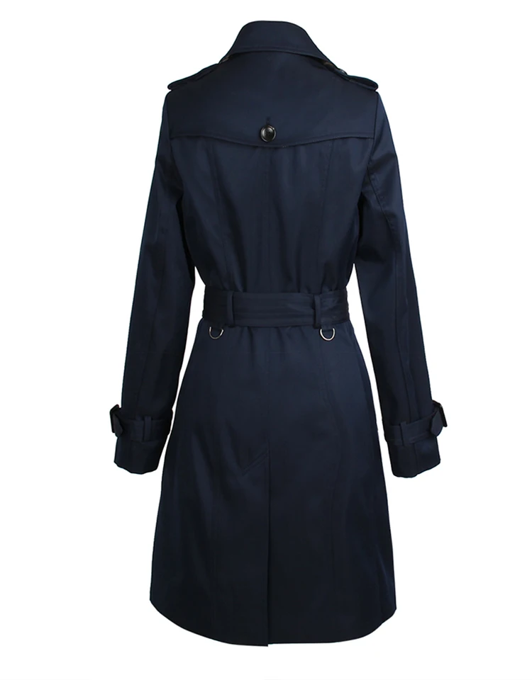 ewq Ceinture Automne Blue Fendue 2019 khaki Coupe Bl462 Printemps Boutonnage Longues Nouveau Mode À Hide Revers vent Commune Manches Double Poche Manteau gules Femme rpwxtrq61