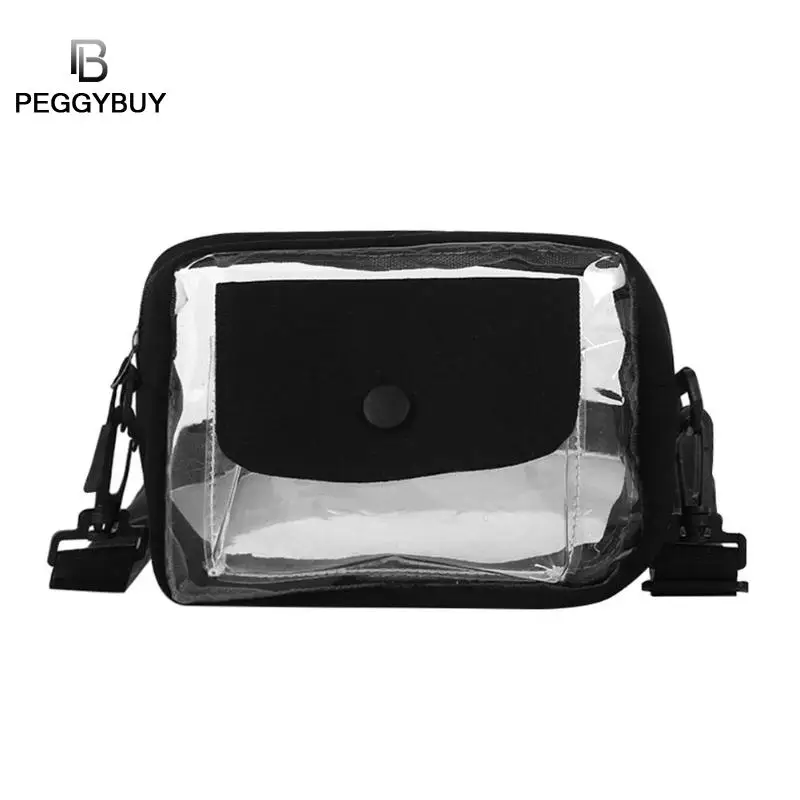 

Transparent Waterproof Crossbody Bag Women Summer Fashion Messenger Handbags Girls Clear PVC Canvas Shoulder Bags Bolso femenino