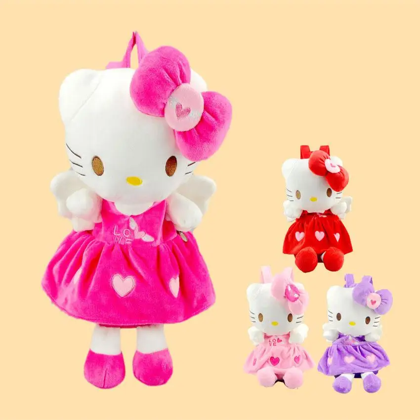 

Mickey Minnie Backpacks Hello Kitty Plush Backpacks Toys Schoolbag Kitten Cartoon Kindergarten Backpack For Children Wholesale