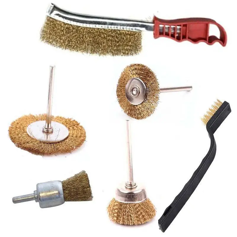 

6pcs Heavy Duty Drill Wire Wheel Cup Flat Brush Metal Cleaning Rust Sanding Set Home Tool