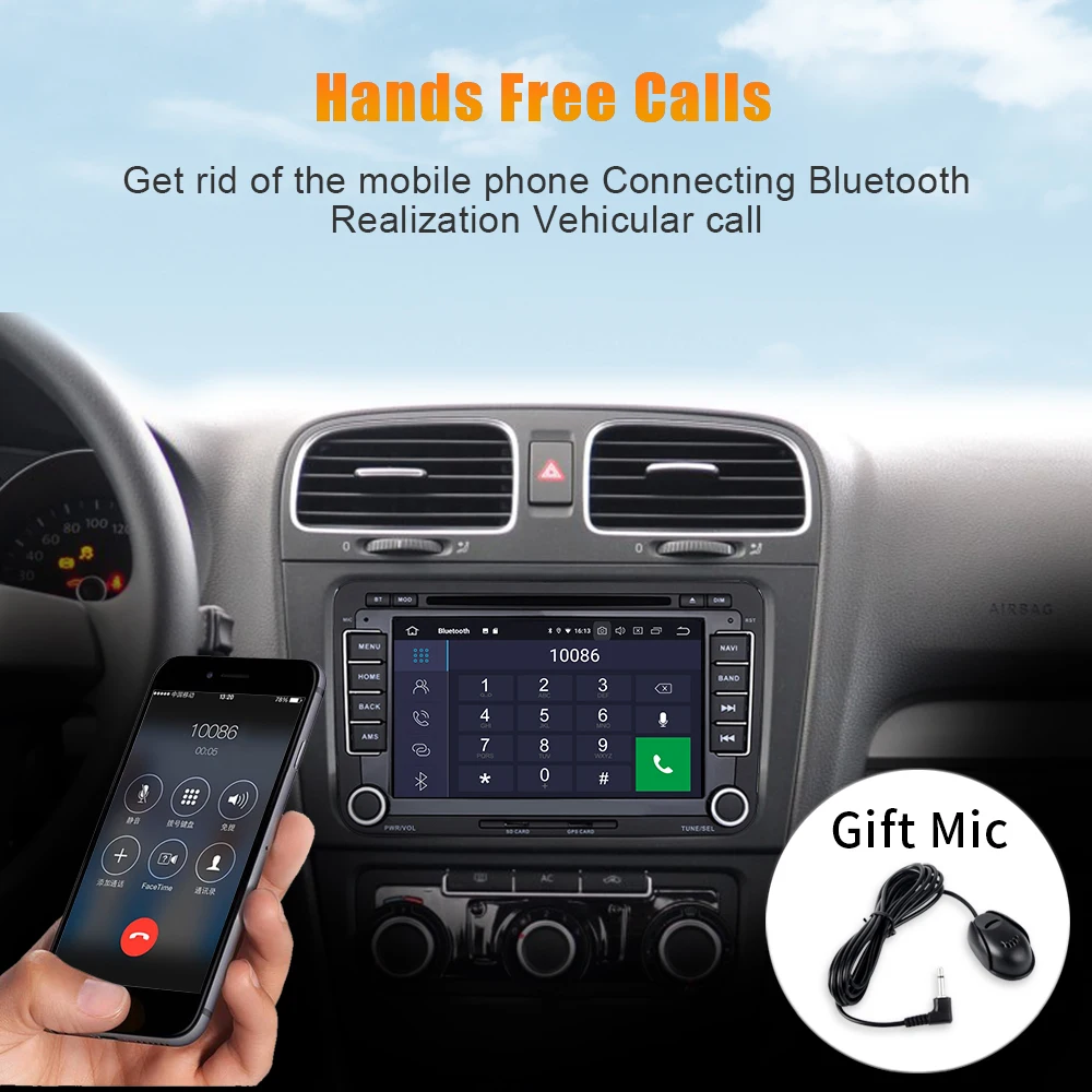 Автомагнитола 2 din с 7 дюймовым DVD проигрывателем Android 9 0 Bluetooth GPS Навигатором 16 Гб