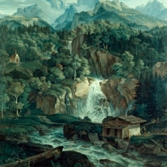 Watzmann Mountains by Ludwig Richter 1803-1884 постер принт (18x24) | Дом и сад