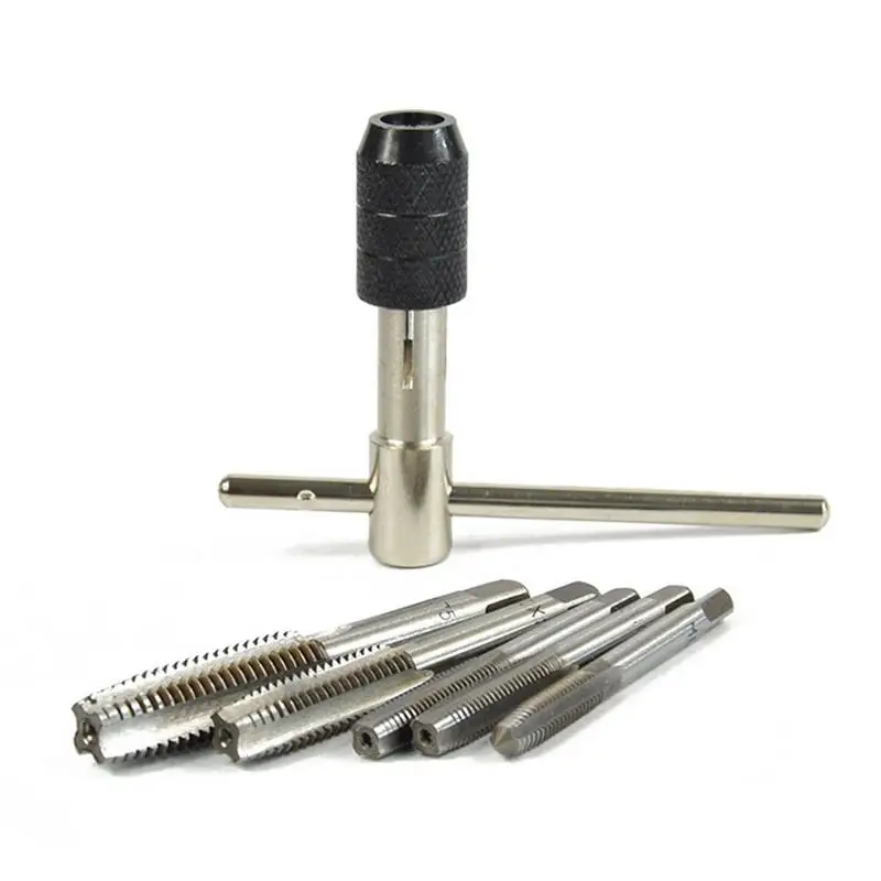 6PCS Tap Holder Set Hand Metric Wrench Set Winch Suit Stainless Steel