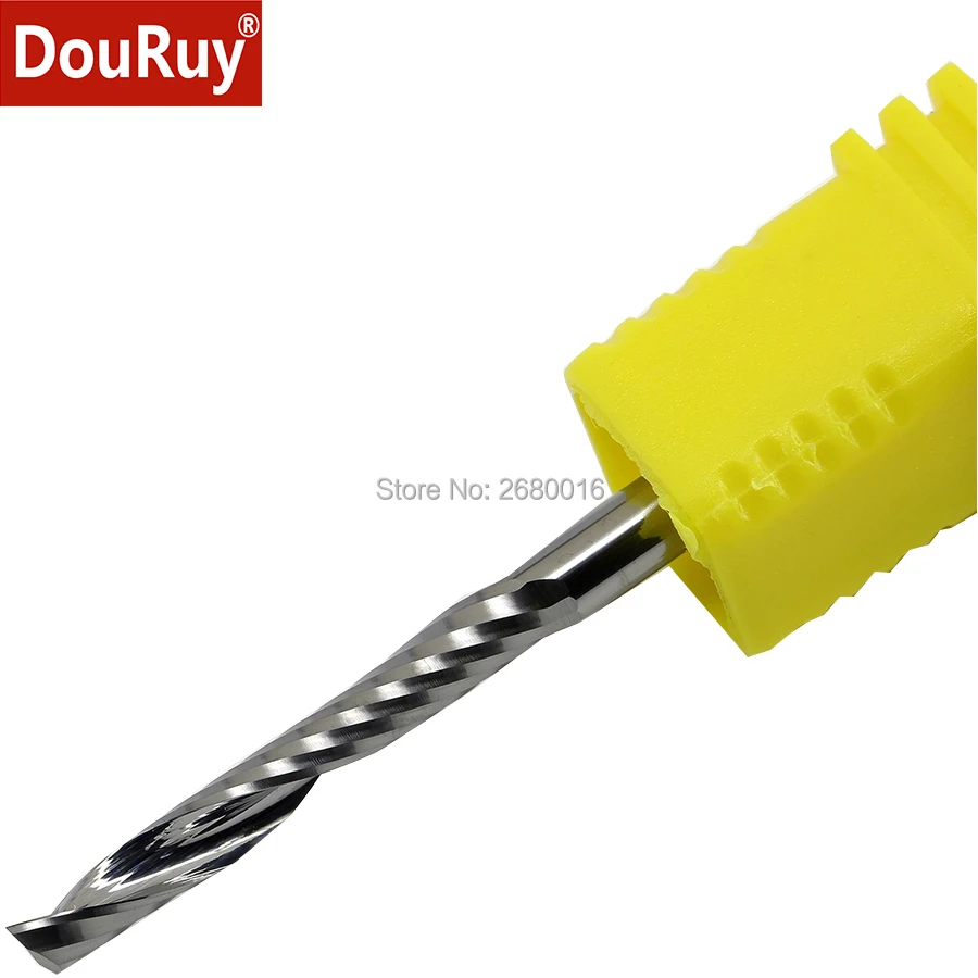 

DouRuy 5PCS 3A shank D4mm one flute spiral carbide end mill router bits for acrylic PVC plastic foam composite board wood