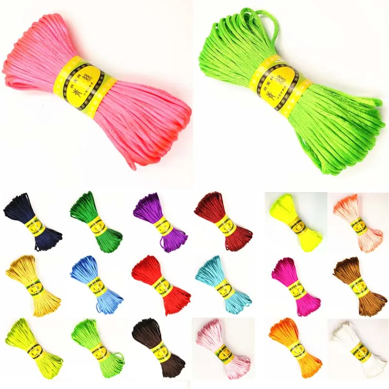 

LNRRABC 23 Colors Korean DIY Jewelry String Rope Thread Chinese Knot Weaving Bracelet Velvet Cord Wire Lace 3mmx20m