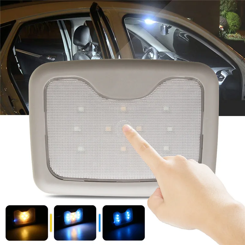 3 в 1 Автомобильный интерьерный светильник для чтения на крыше, двухцветный Универсальный перезаряжаемый магнитный беспроводной Потолочный светильник для багажника
