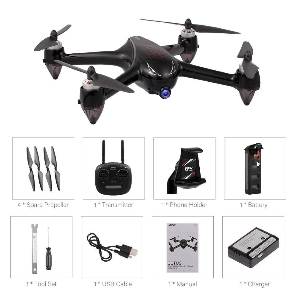 Квадрокоптер JJR/C X8 Радиоуправляемый с камерой 1080 P 5G Wi Fi FPV
