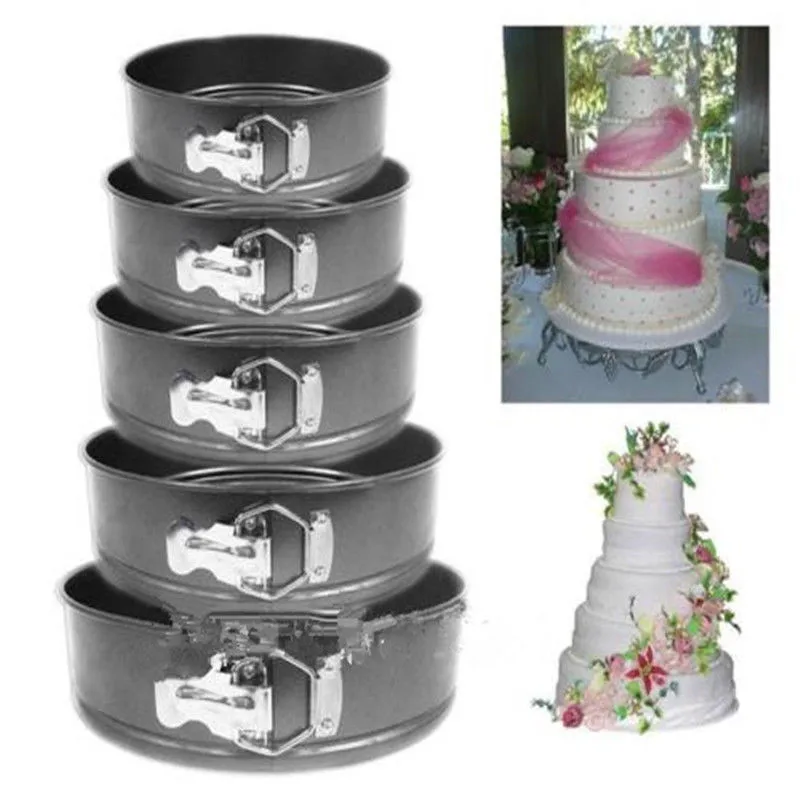 

1pcs Round Mini Baking Dishes Springform Pan Non-stick 3 Layer Cake Dessert Cheesecake Black Carbon Steel Cakes Molds 18-24cm