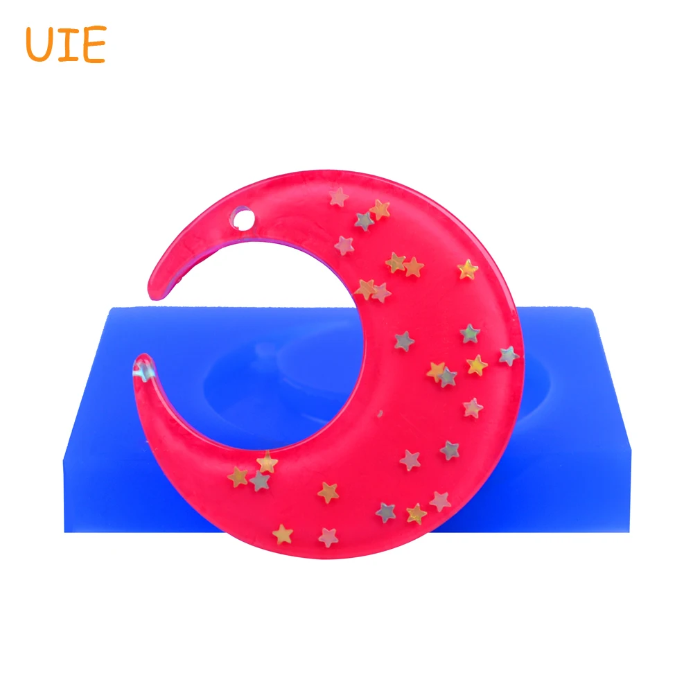 

PYL471U 47.7mm Crescent Moon Flexible Mold - Pendant Mold Cake Decorating Jewellery DIY Mold, Resin Clay Molds