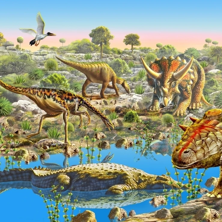 Dinosaur Panorama Poster Print by Adrian Chesterman (36 x 12) | Дом и сад