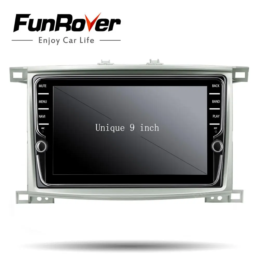 Best Funrover 8 core Android 9.0 2din Car DVD Player for Toyota LC 100 Land Cruiser 100 1998-2006 radio GPS Navigation 4G+64G DSP SIM 5